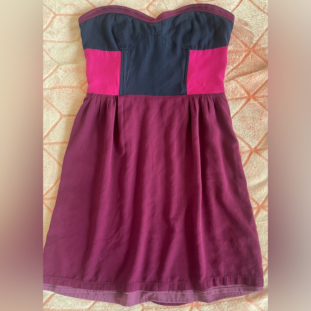 Sparkle & Fade Strapless Pink and Purple Mini Dress